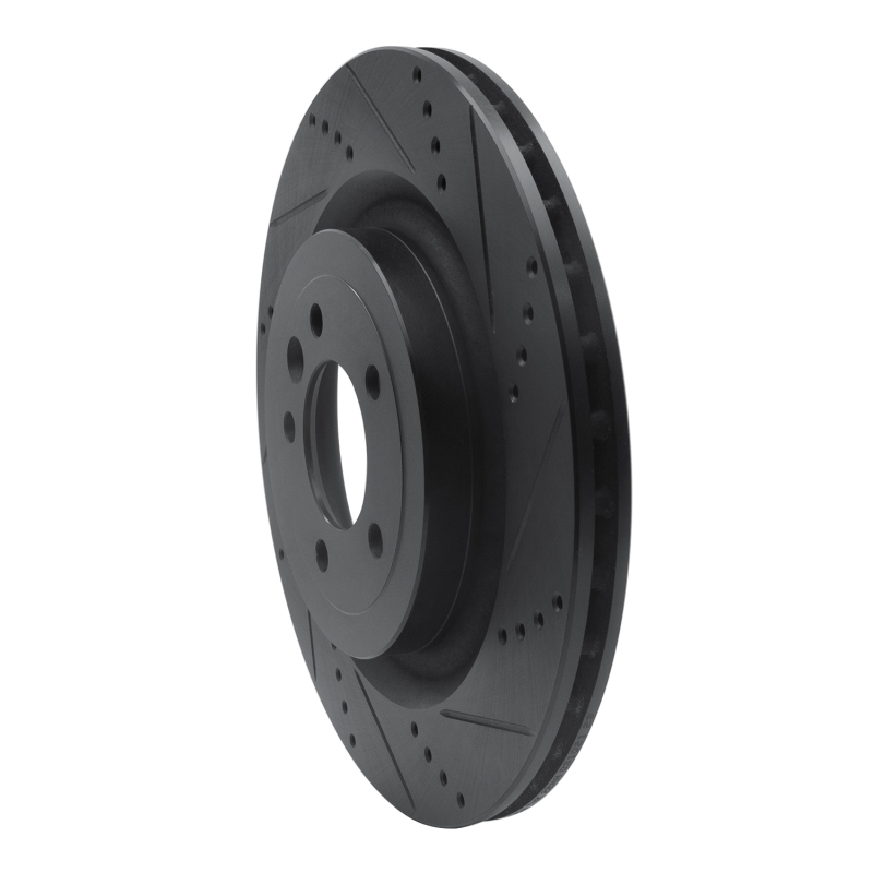 Land Rover Defender 110 Brake Rotor (1) - Rear Right - R1 Concepts - Drilled & Slotted - Black - `13-`25
